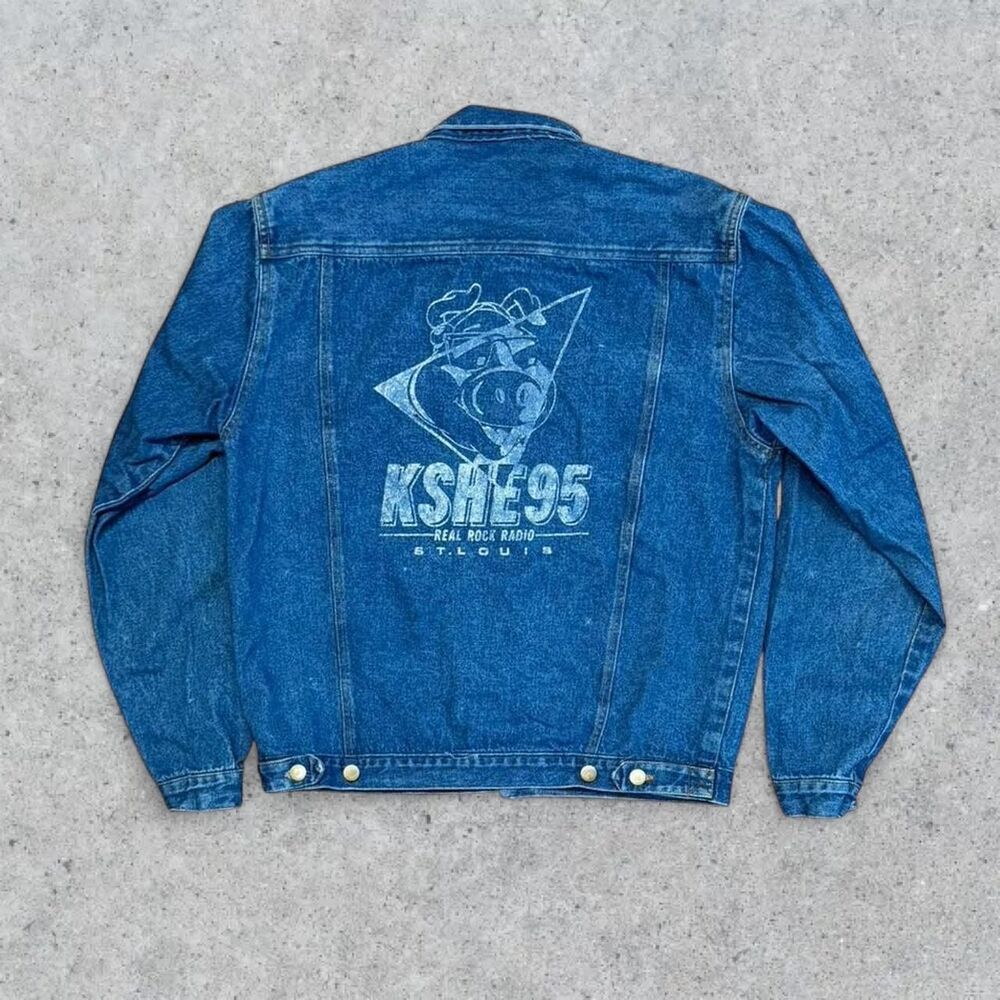 Vintage 70’s KSHE 95 St. Louis Rock Radio Denim Blue Jean Trucker Jacket